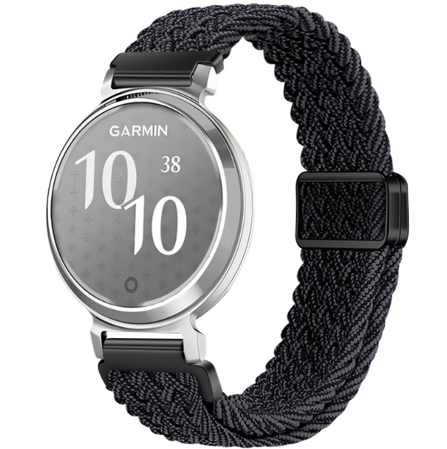 Ремінець для смарт-годинника Garmin Lily 2 (14 мм) з плетеного нейлону (Темно сірий)