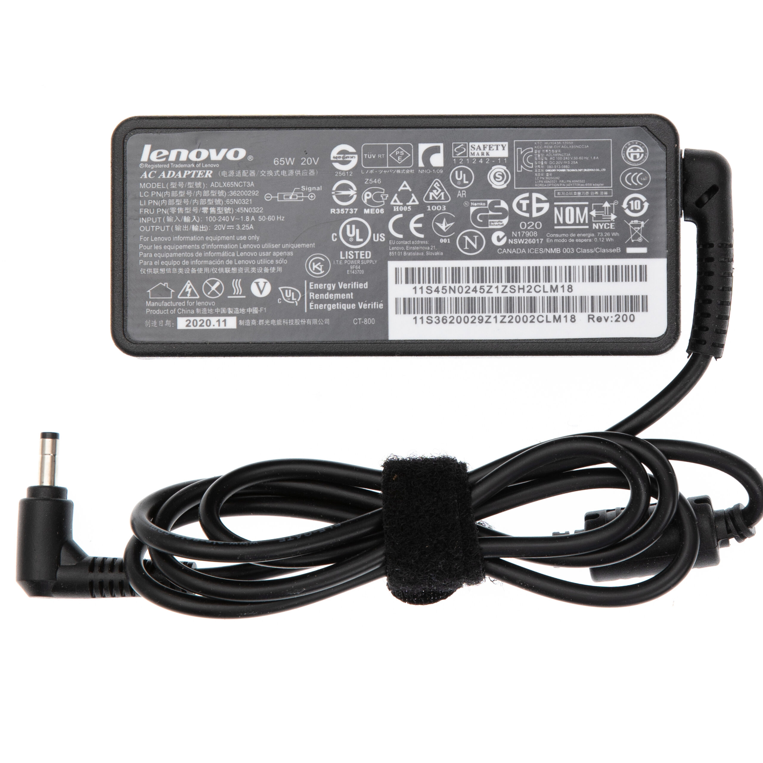 Блок Живлення для ноутбука Lenovo (19.5V 3.33A 65W) 4.0x1.7 мм, Lenovo Ideapad 130 6 мес