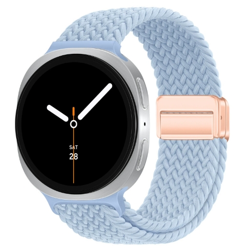 Ремінець плетений нейлоновий з магнітною застібкою для Samsung Watch 22 мм (light blue)
