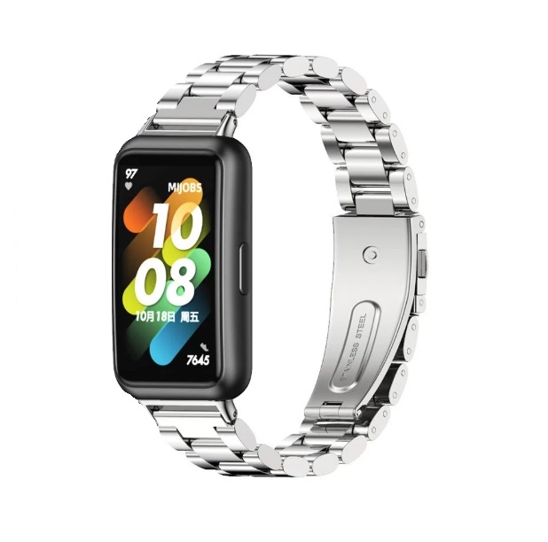 Металевий ремінець з застібкою для Huawei Band 8/9/10 (Срібний)