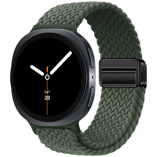 Ремінець плетений нейлоновий з магнітною застібкою для Samsung Watch 22 мм (olive green)