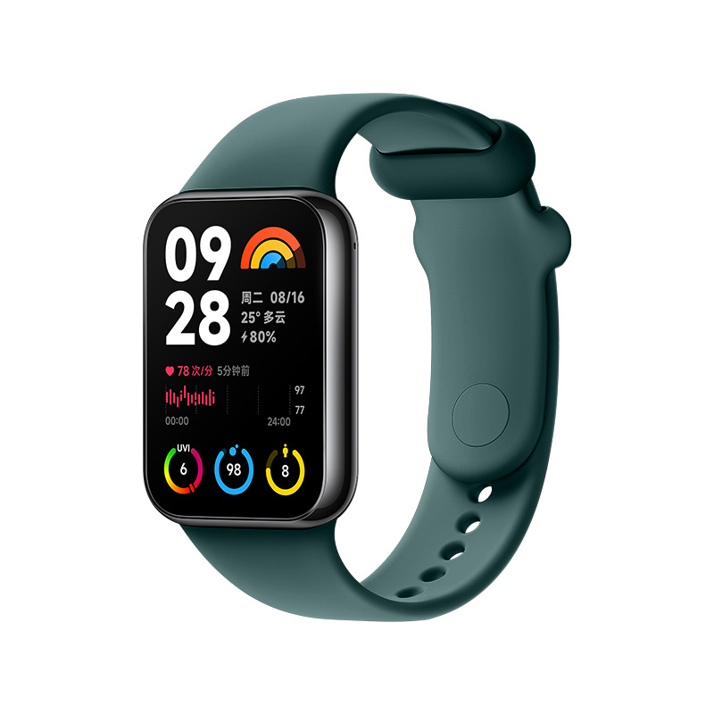 Ремінець силіконовий для Xiaomi Mi Band 8 Pro / 9 Pro з металевим кріпленням (Темно-зелений)