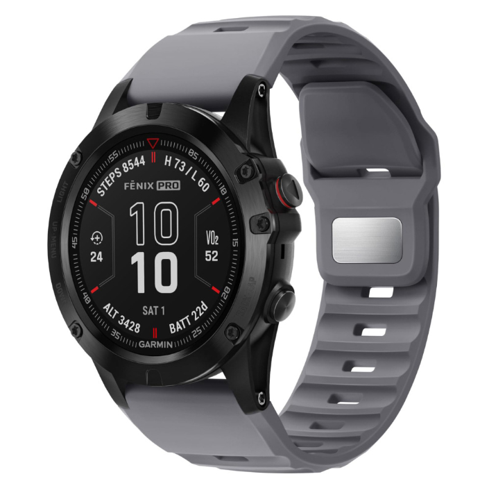 Силіконовий ремінець QuickFit 26 мм для Garmin Fenix 7X/6X/5X, Enduro 2, Tactix, Descent, Epix Pro (Сірий)