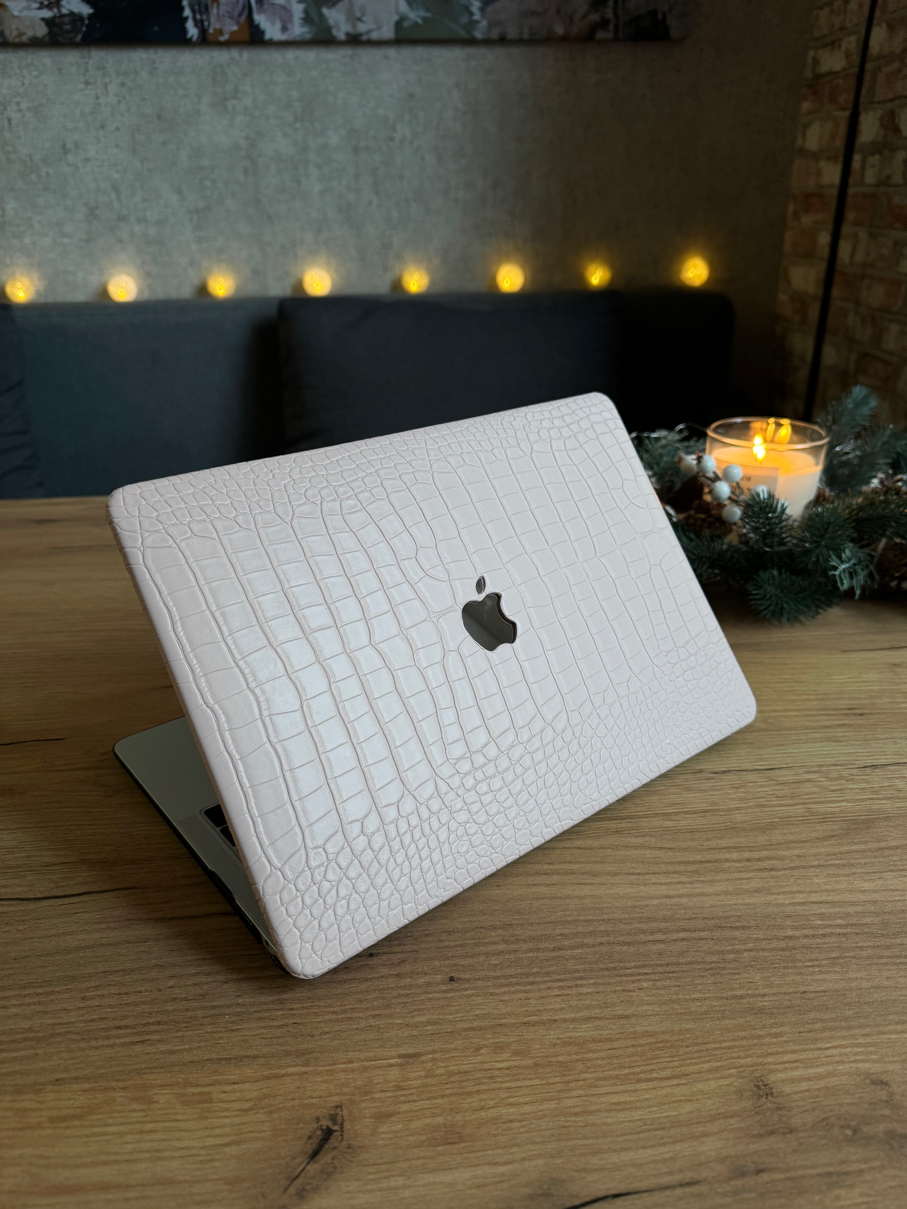 Чохол накладка з еко шкіри на MacBook Air 15 (A2941) (Світло рожевий)