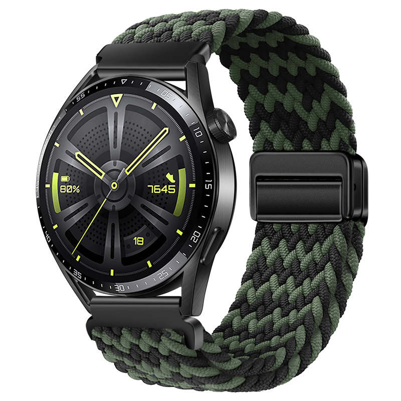 Ремінець тканинний на магнітному замку 20 мм. (Зеленый / Dark green)