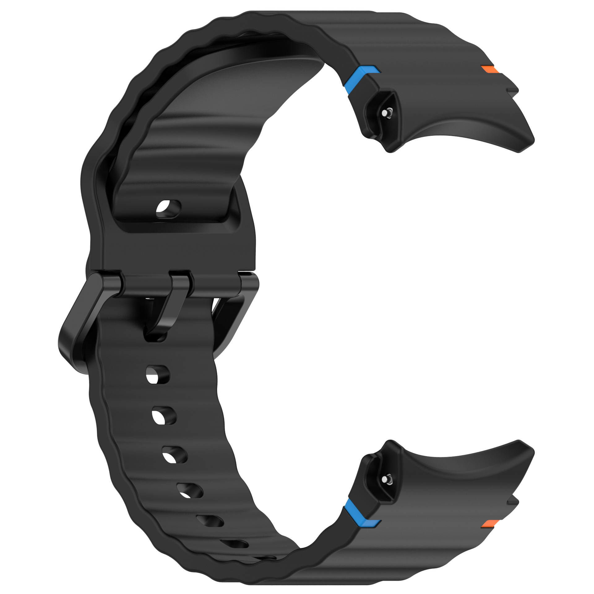 Силіконовий ремінець для Samsung Galaxy Watch 7/FE/6/5/4 (Чорний)