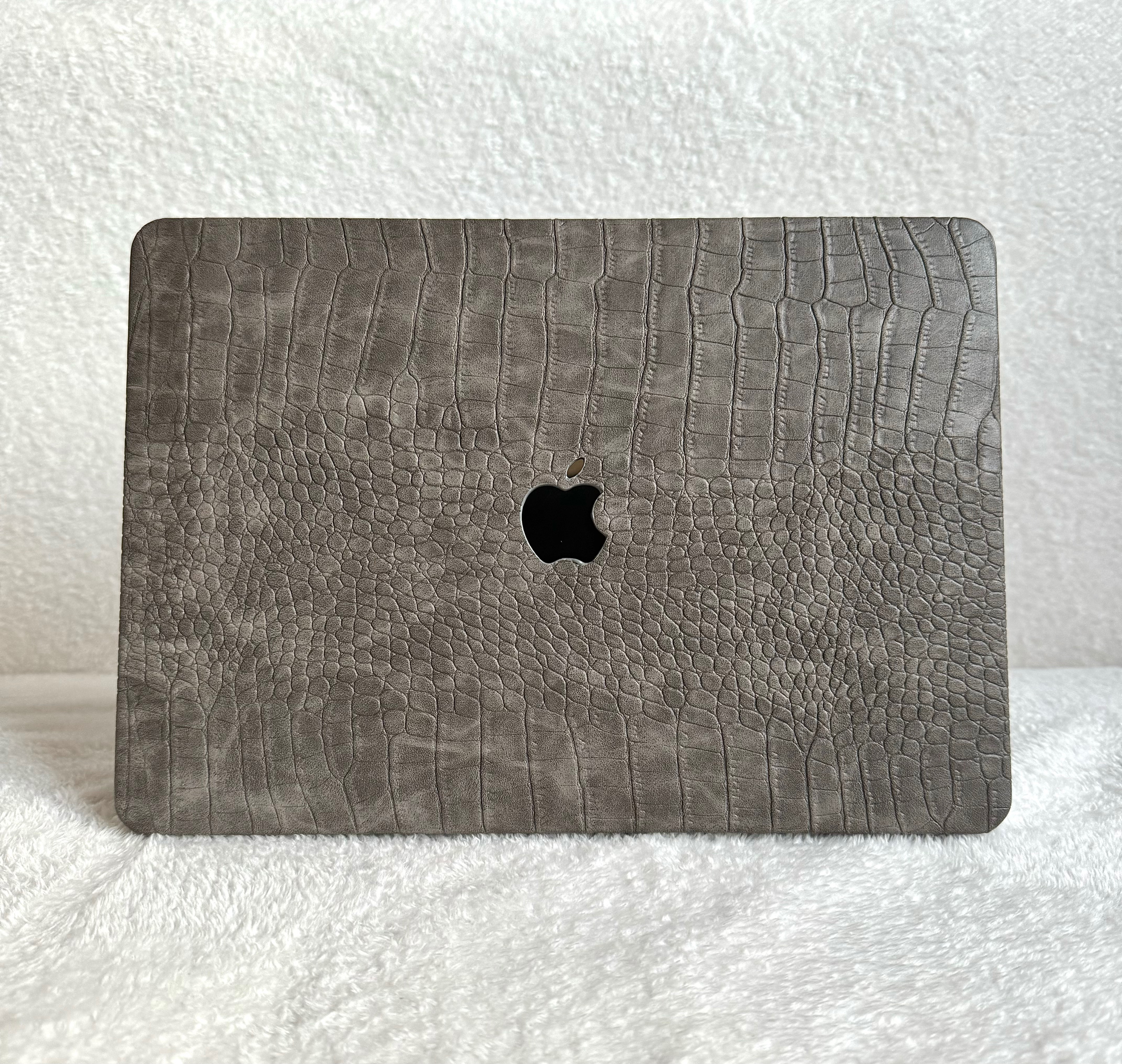 Чохол накладка на MacBook air 13 M1 ( 1932/2337 ) ШКІРЯНИЙ (Світло-сірий)
