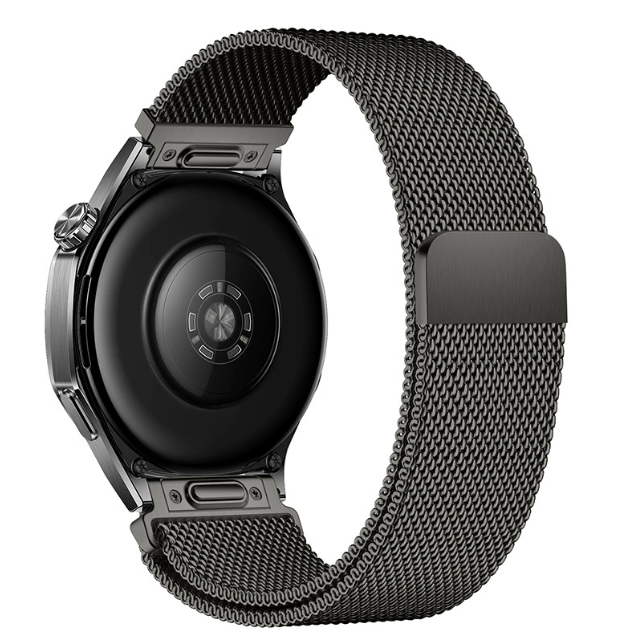Швидкозйомний магнітний ремінець Milanese Loop 20 мм (кнопкове кріплення, оновлена модель) (темно-сірий / Gunmetal (Graphite))
