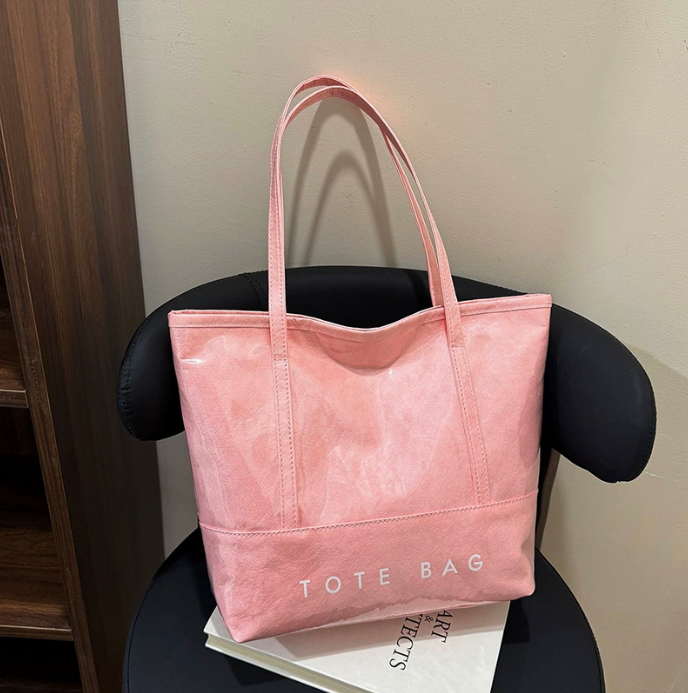 Стильна жіноча сумка-тоут TOTE BAG — містка, формат A4 (рожева)