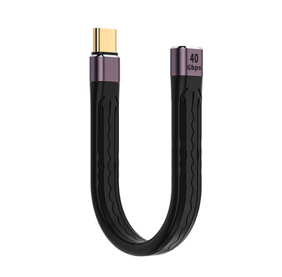 USB4.0 кабель Type-C 40Gbps 100W силіконовий для зарядки і передачі даних ноутбуків, смартфонів, SSD (Чорний (T+М))
