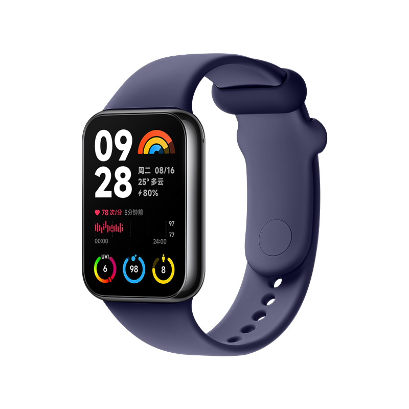 Ремінець силіконовий для Xiaomi Mi Band 8 Pro / 9 Pro з металевим кріпленням (Темно-синій)