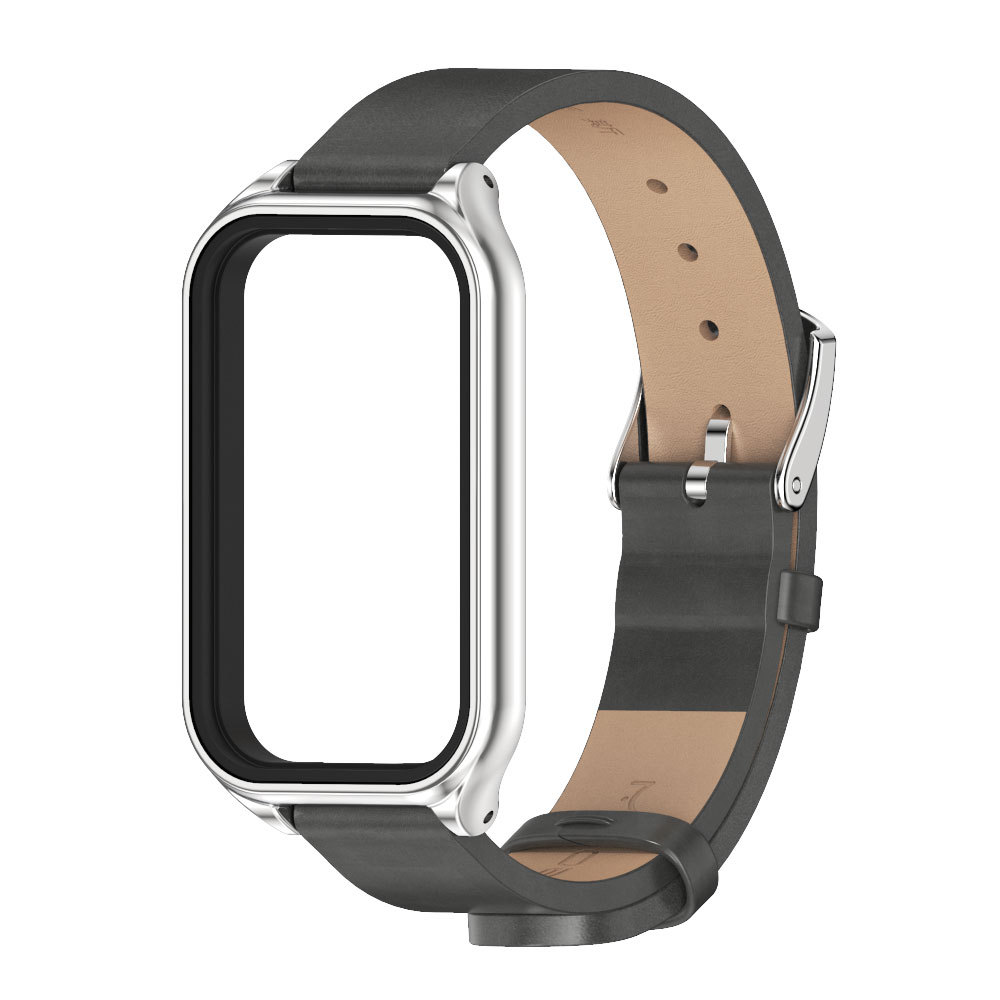 Ремінець із екошкіри MiJobs для Redmi Smart Band 3 / Mi Band 9 Active (Сірий)