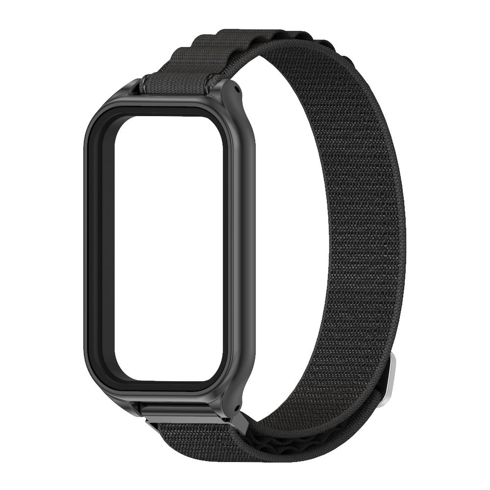  Тканевий ремінець з металевою рамкою для Mi Band 9 Active / Redmi Band 3 (Чорний)
