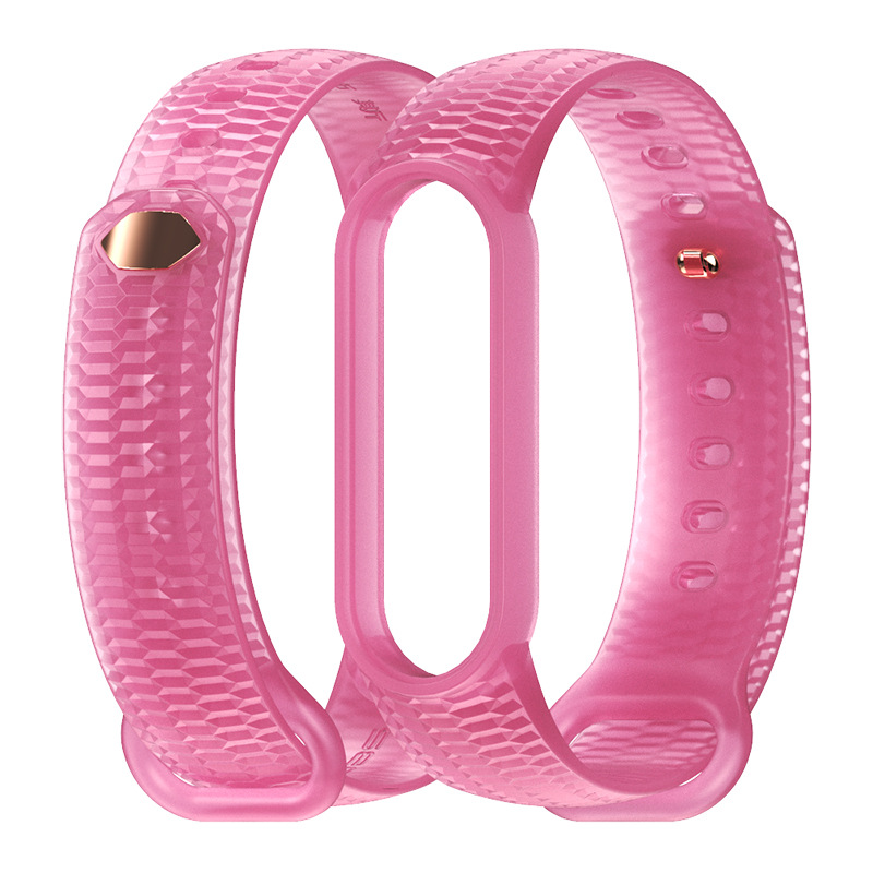 Ремінець силіконовий для MIband 4/5/6 MIJOAS, Червоний (Розовый / Barbie pink)
