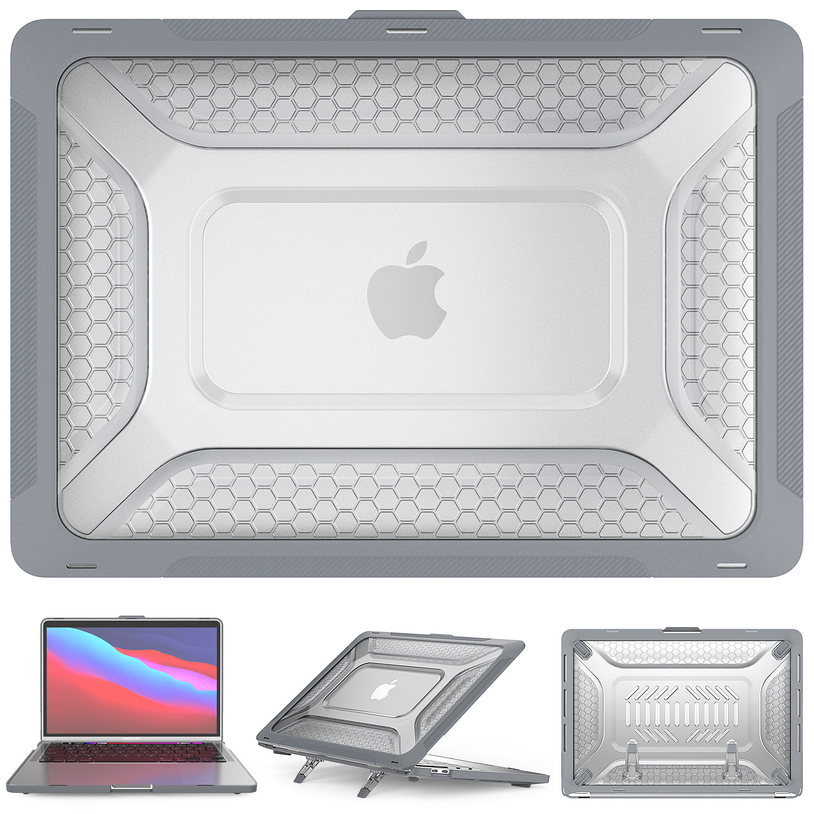 Протиударний чохол з підставкою для Macbook Pro (M2|M1|A2338), (Серый)