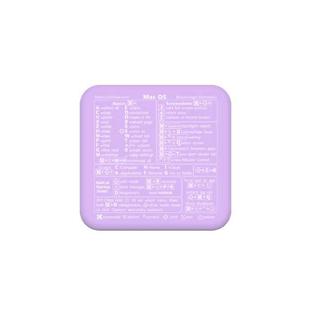 Підставка для зап’ястя з гарячими клавішами Mac OS (наклейка для MacBook) (Фіолетовий)