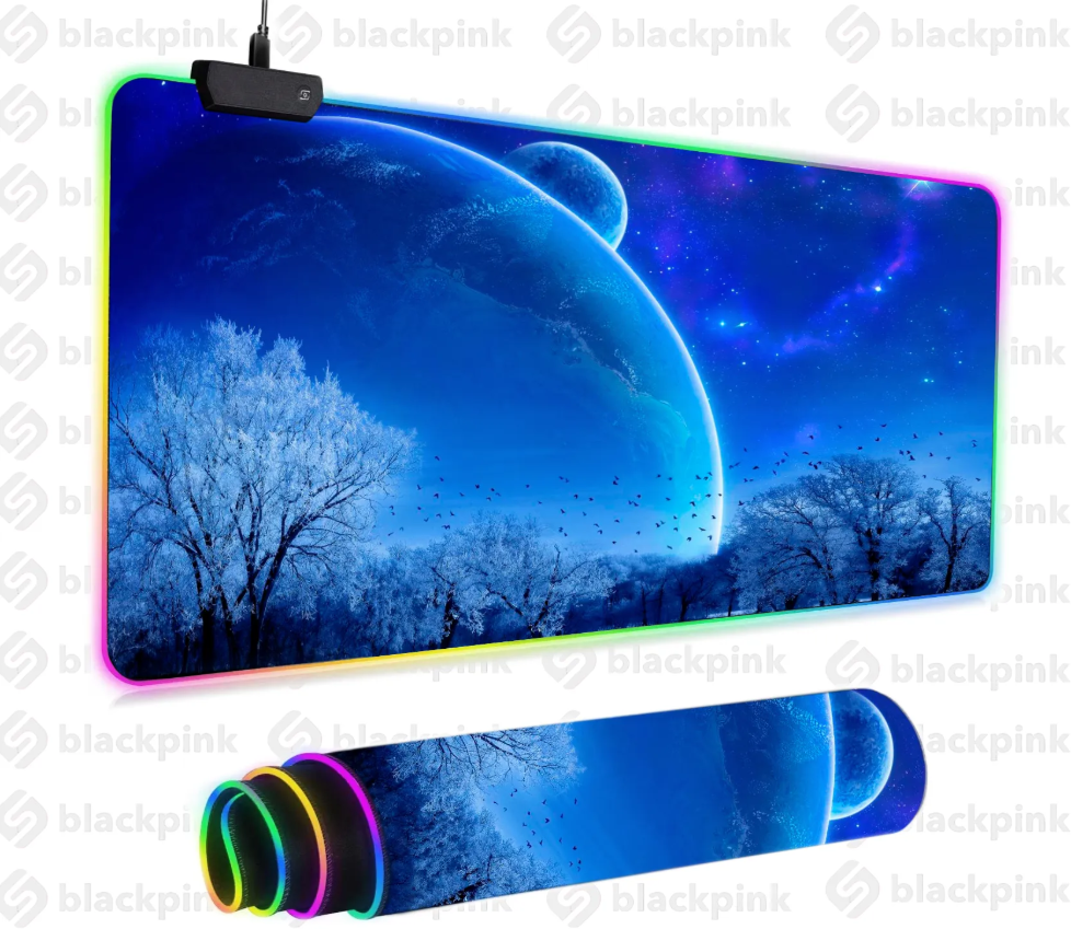 LED килимок для мишки Космос 80х30см. (Ніч )