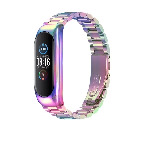 Ремінець металевий BlackPink для Mi Band 3/4/5/6|, ХЗ (Бензиновый)