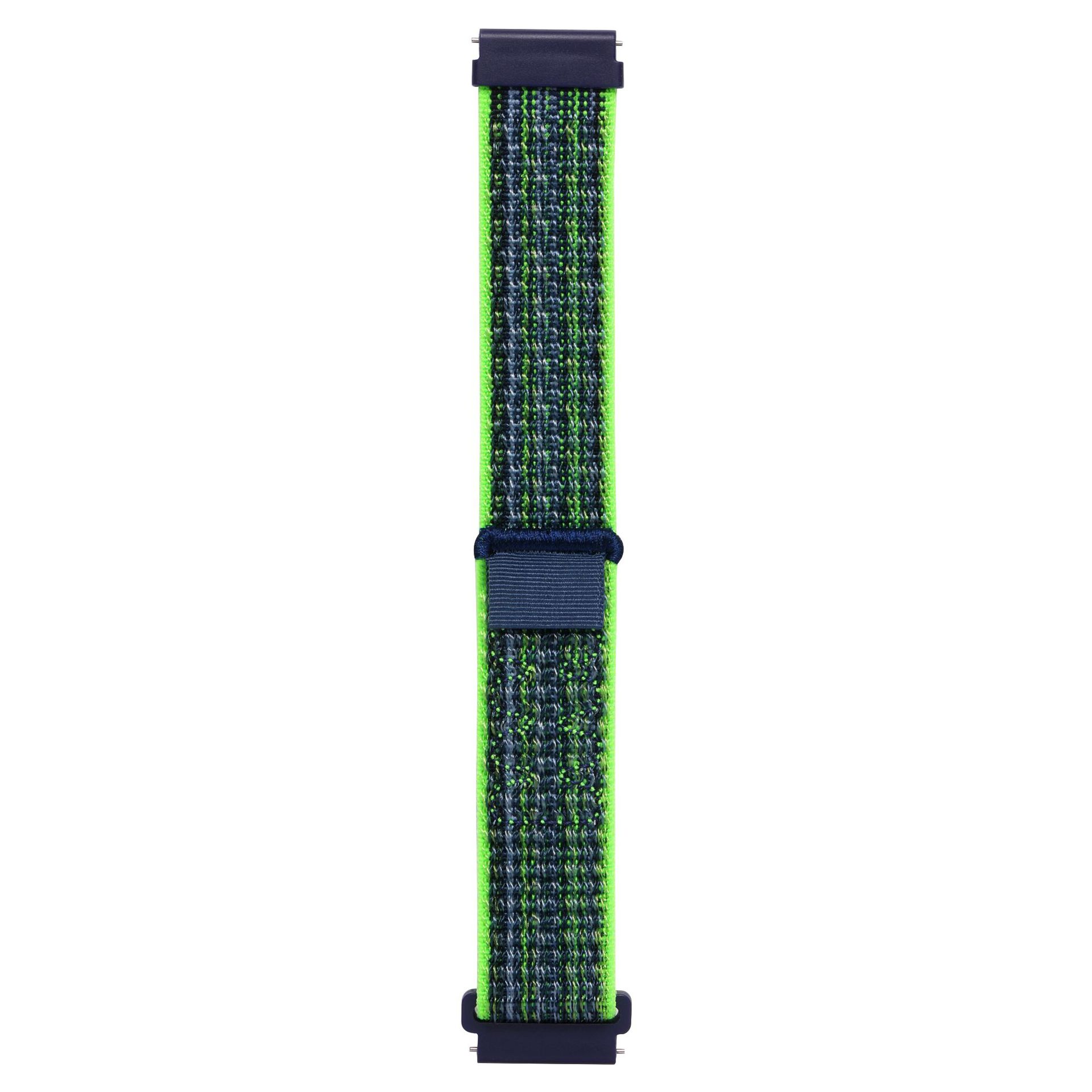 Ремінець Sport Loop для смарт годинників - 20 мм Silty (Bright green with blue)