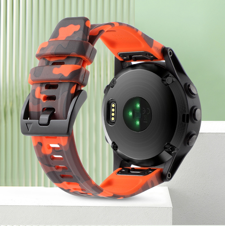 Силіконовий ремінець для Garmin Fenix 7X / 6X / 5X (26 мм) (Камуфляж помаранчевий)