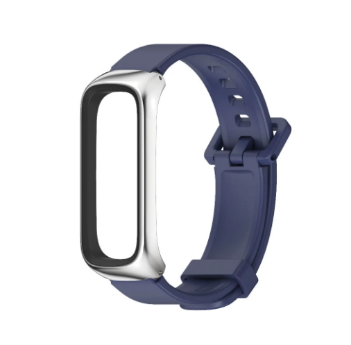 Силіконовий ремінець з захисною рамкою для Samsung Galaxy Fit 2 (синій)