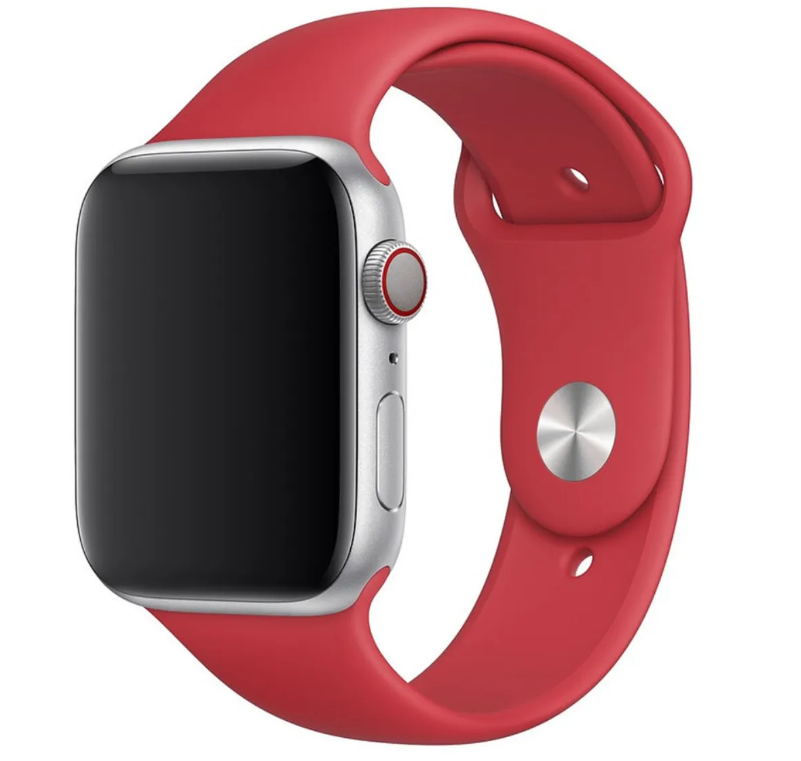 Ремінець силіконовий для Apple Watch 38/40/41 AAA+, Зелений (Червоний)