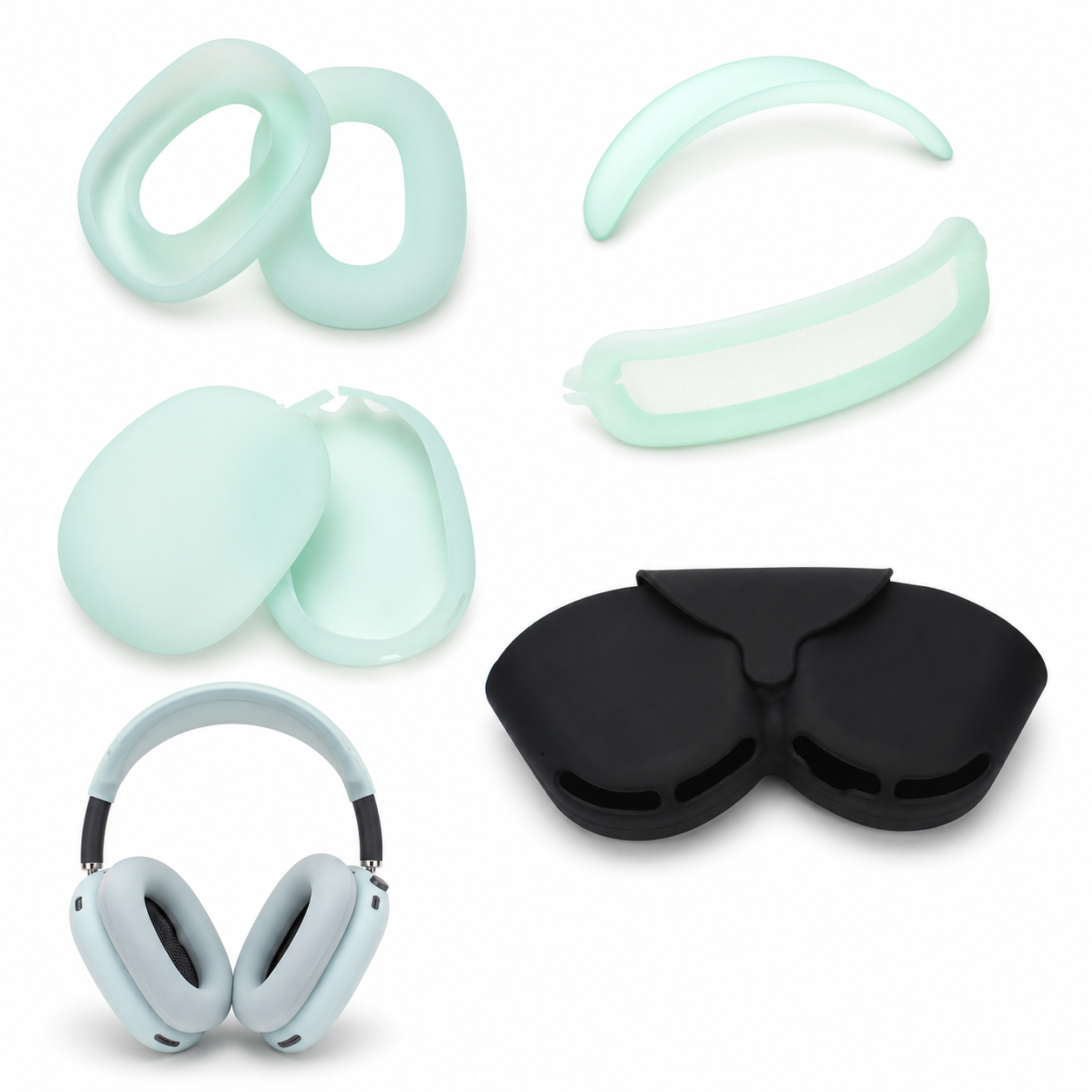 Комплект силіконових аксесуарів 5-в-1 для Apple AirPods Max (мятний)