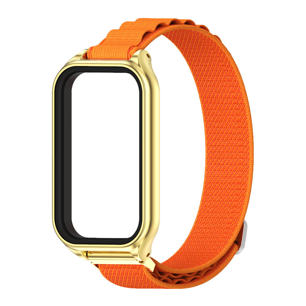  Тканевий ремінець з металевою рамкою для Mi Band 9 Active / Redmi Band 3 (Orange)