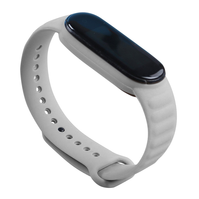 Силиконовый ремешок класический Ripple для Mi Band 5 | 6 | 7, Темно-Синий (Сірий)