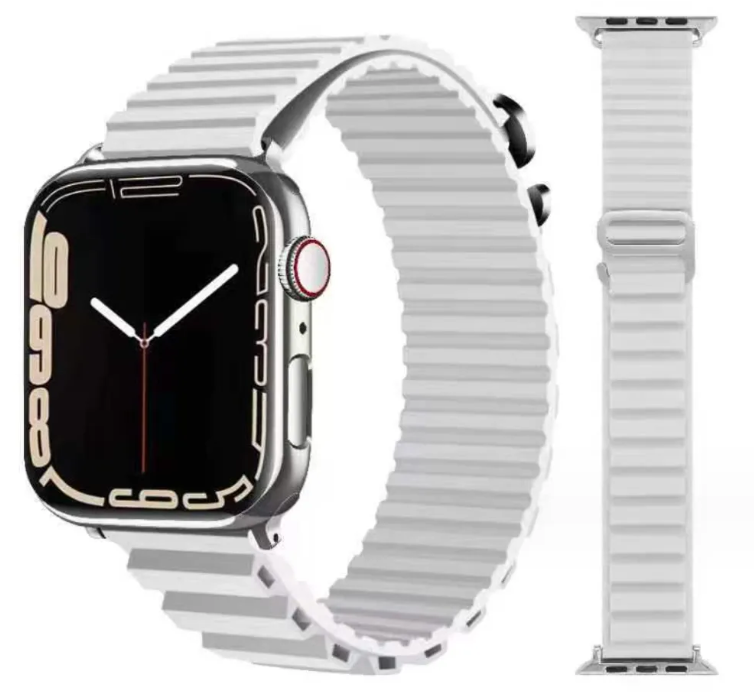 Силіконовий ремінець Alpine LOOP Apple Watch 38/40/41 AAA+, Рожевий (Білий)
