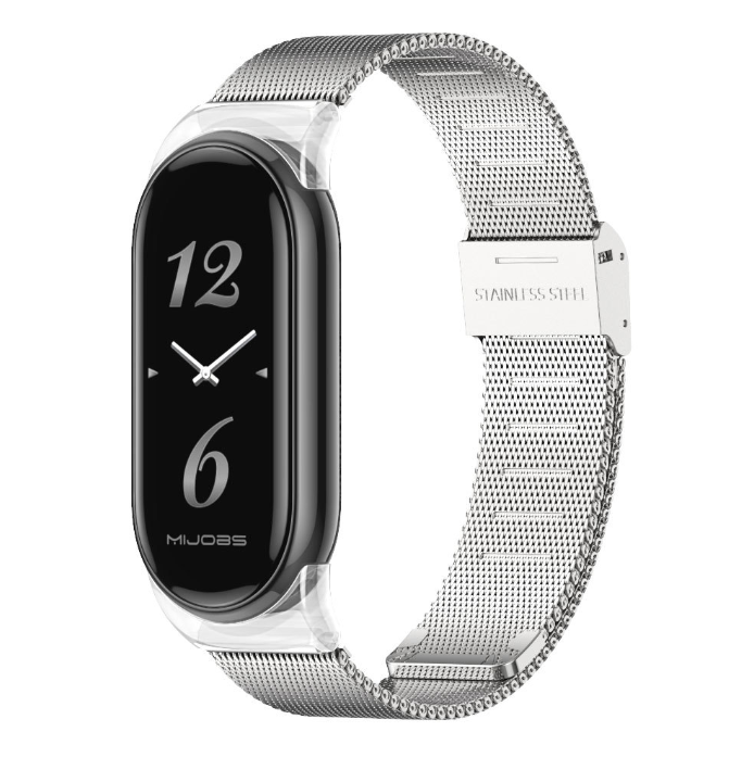 Металевий ремінець MIJOAS Milanese Loop для Mi Band 8 / 9 (класична застібка) (Срібний)
