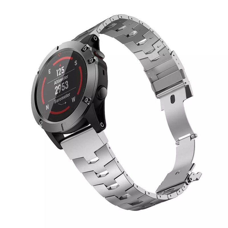 Ремінець Vented Titanium для Garmin 26 mm. (Срібний)
