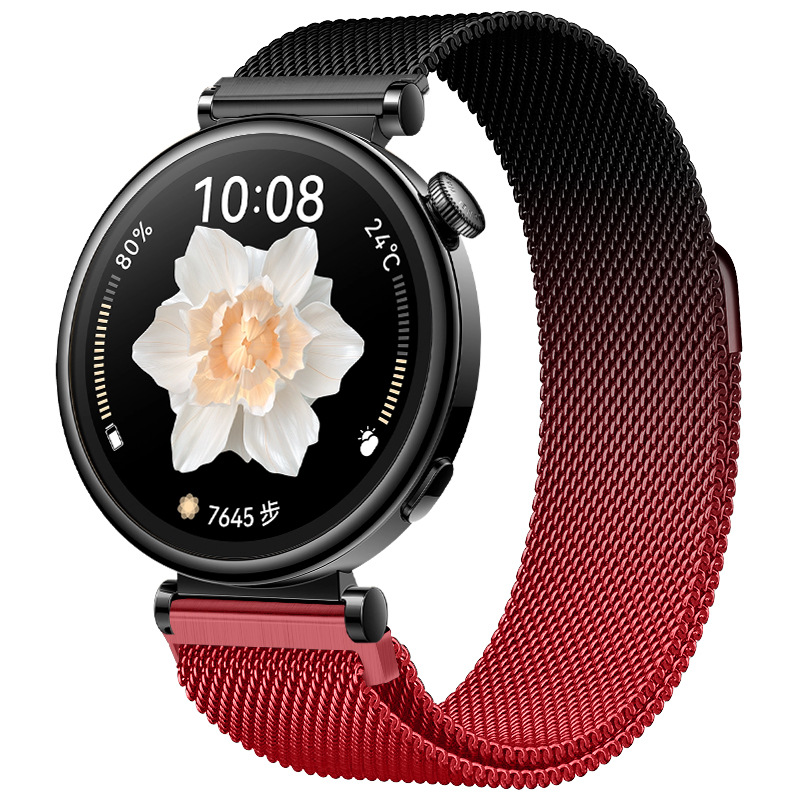 Ремінець міланська петля 22mm  (Red/Black)