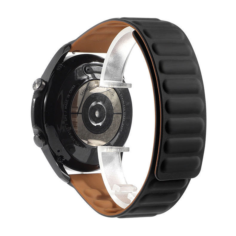 Ремінець силіконовий магнітний MagStrap 22 мм Amazfit GTR | Stratos 3,  (Чорний)