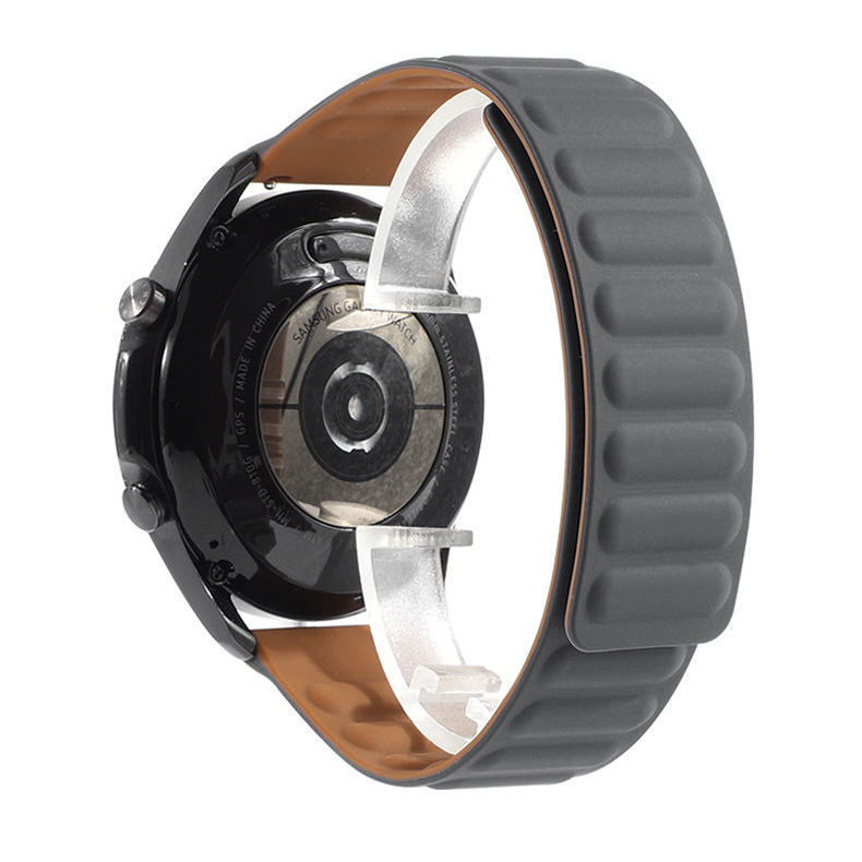 Ремінець силіконовий магнітний MagStrap 22 мм Amazfit GTR | Stratos 3,  (Сірий)