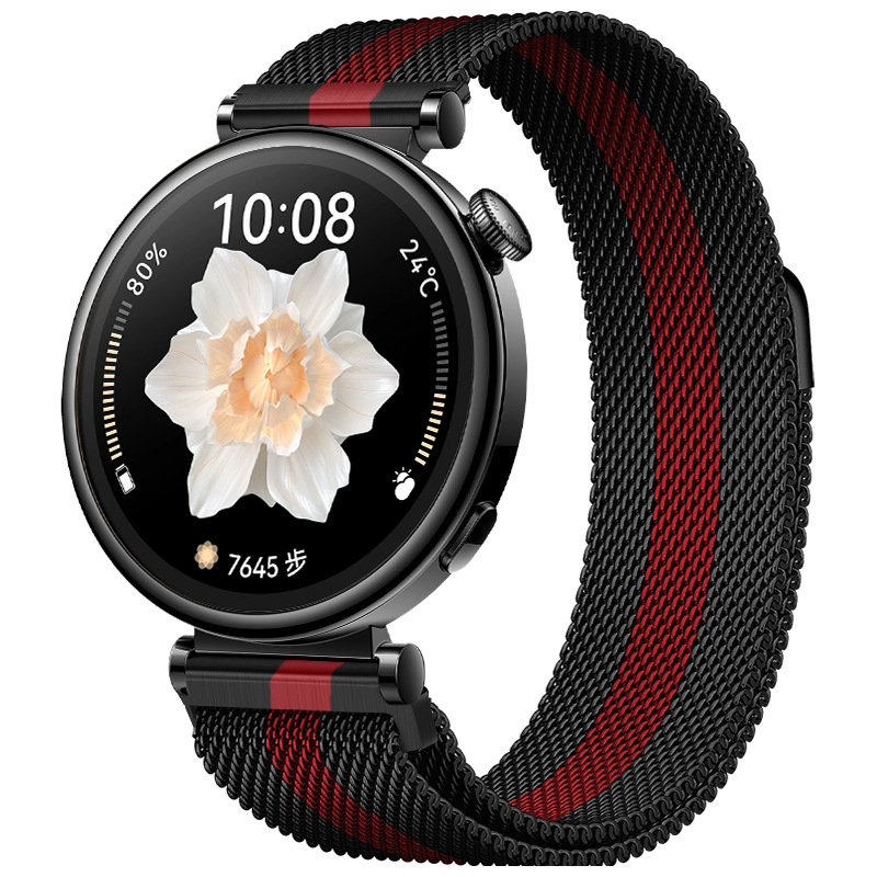 Ремінець міланська петля 22mm  (Black/Red)