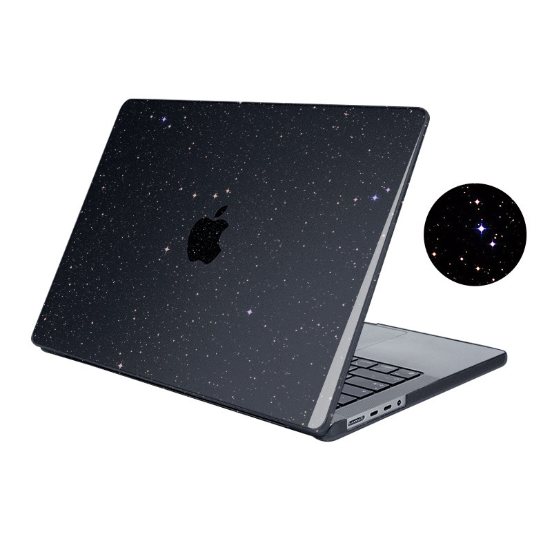 Чохол для MacBook Air 13.6" M2 (Model - A2681) з блискітками (Чорний)