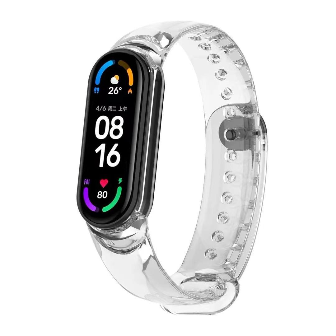 Силіконовий ремінець для браслета Xiaomi Mi Band 5/6/7 (Прозорий)