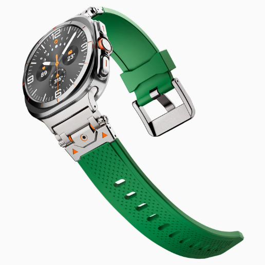 Металевий ремінець Armor Pro із силіконовою вставкою для Samsung Galaxy Watch 8 40/44 мм. (green+titan)