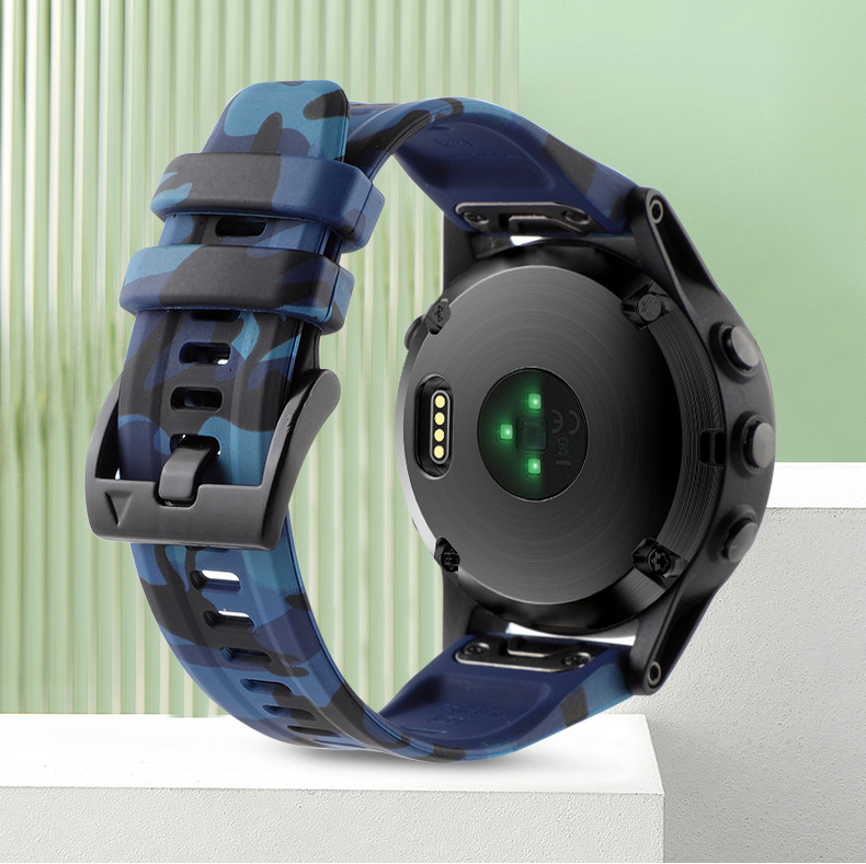 Силіконовий ремінець для Garmin Fenix 7X / 6X / 5X (26 мм) (Камуфляж синій)