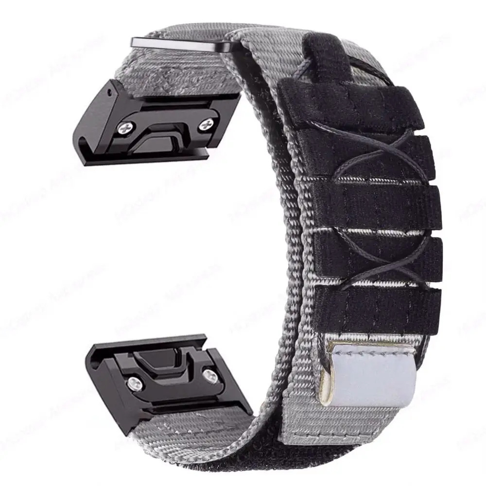 Ремінець нейлоновий для годинника Garmin 26 mm QuickFit тактичний Military (Grey)