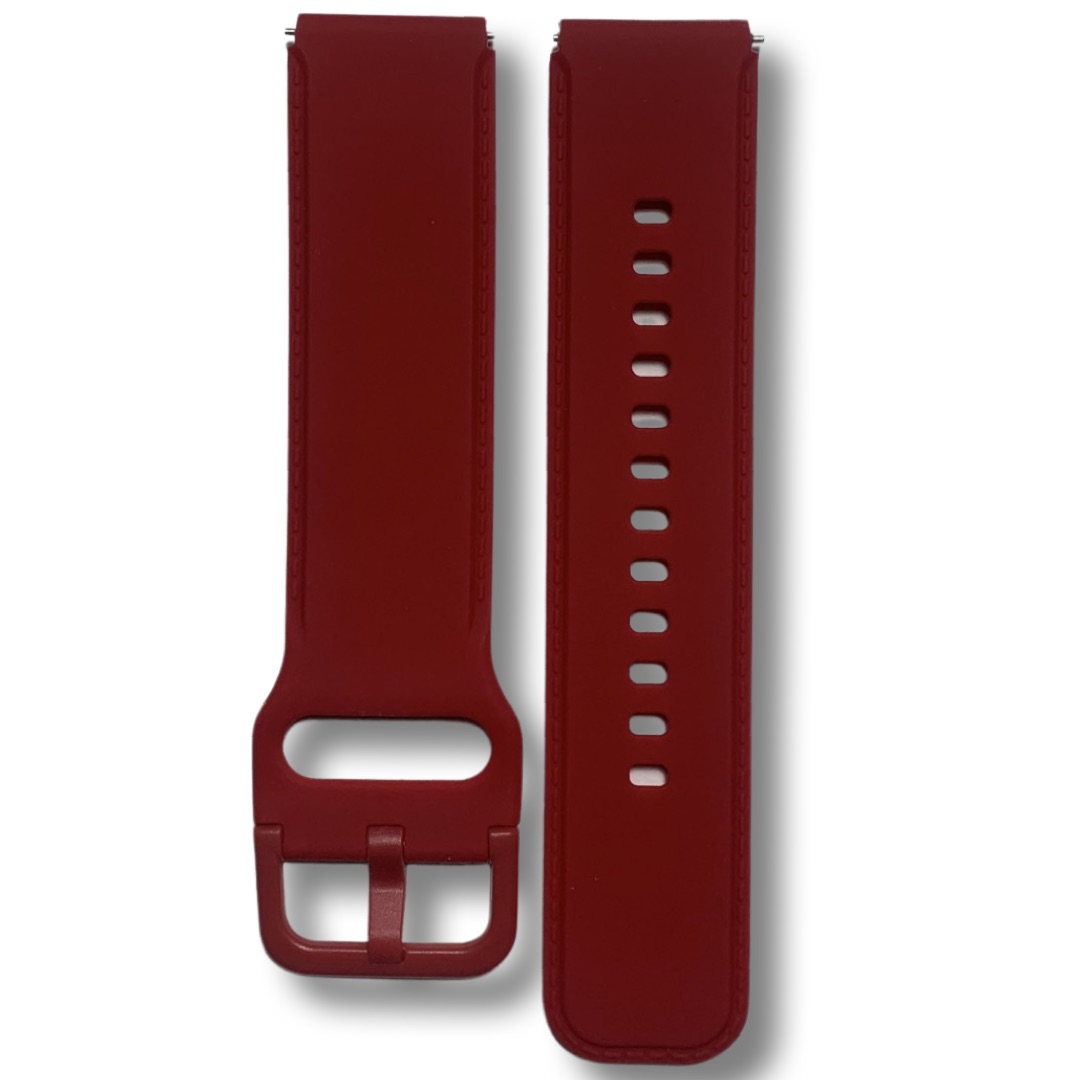 Ремешок Силиконовый Premium Lux для AMAZFIT Bip | GTS | GTR 20 mm, Черный (Бордовый)