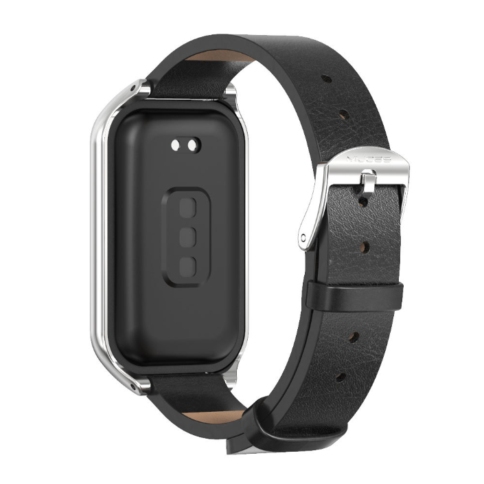 Ремінець шкіряний для Xiaomi Mi Smart Band 8 Active,  (Черный / Black)