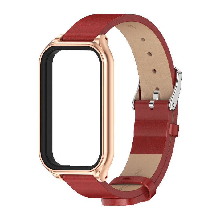 Ремінець шкіряний для Xiaomi Mi Smart Band 8 Active,  (Червоний)