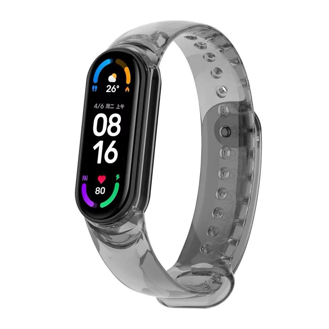 Силіконовий ремінець для браслета Xiaomi Mi Band 5/6/7 (Чорний)