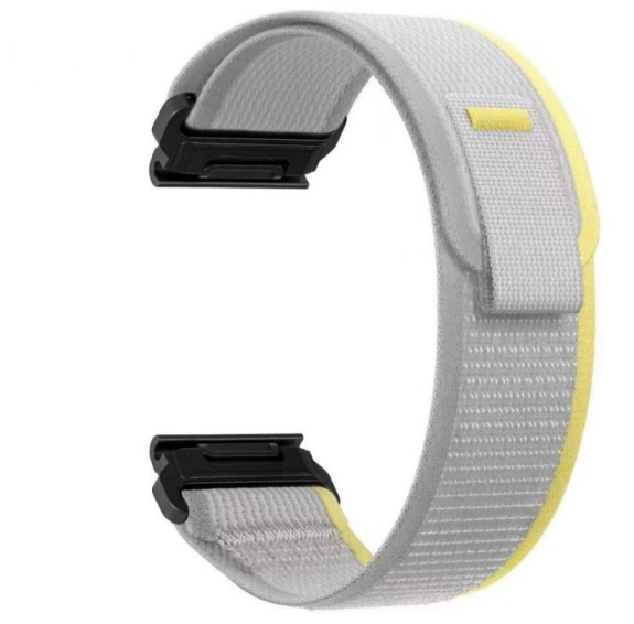 Нейлоновий ремінець QuickFit 22 мм для Garmin Fenix / Epix / Forerunner – спортивний текстильний  (жовтий)