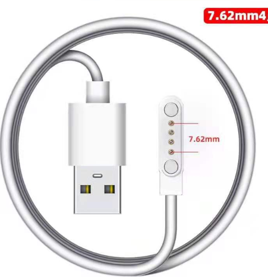 Магнітний USB кабель для смарт-годинників універсальний 4pin 7.62 мм.