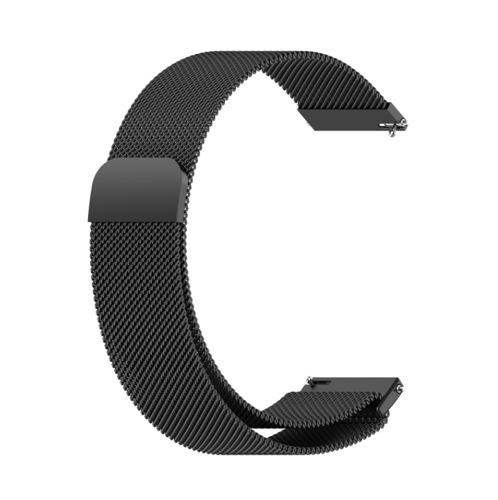 Металевий ремінець Milanese Loop 24 мм з магнітною застібкою (Чорний)