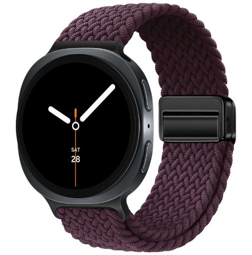 Ремінець плетений нейлоновий з магнітною застібкою для Samsung Watch 22 мм (bordo)