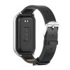 Ремінець із екошкіри MiJobs для Redmi Smart Band 3 / Mi Band 9 Active (Чорний+срібний)